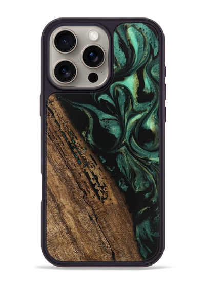 iPhone 16 Pro Max Wood Phone Case - Kaeden (Green, 746202)