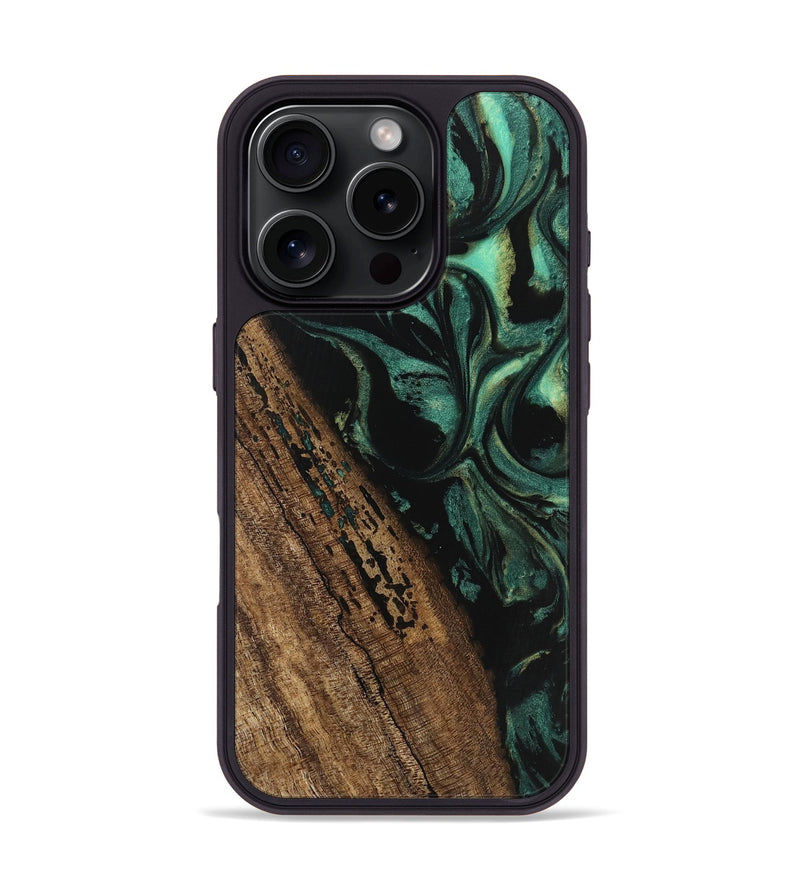 iPhone 16 Pro Wood Phone Case - Kaeden (Green, 746202)