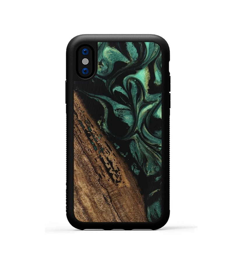 iPhone Xs Wood Phone Case - Kaeden (Green, 746202)