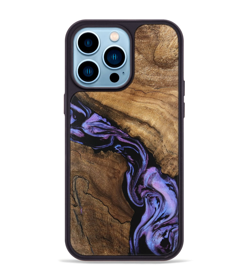 iPhone 14 Pro Max Wood Phone Case - Lori (Purple, 746203)