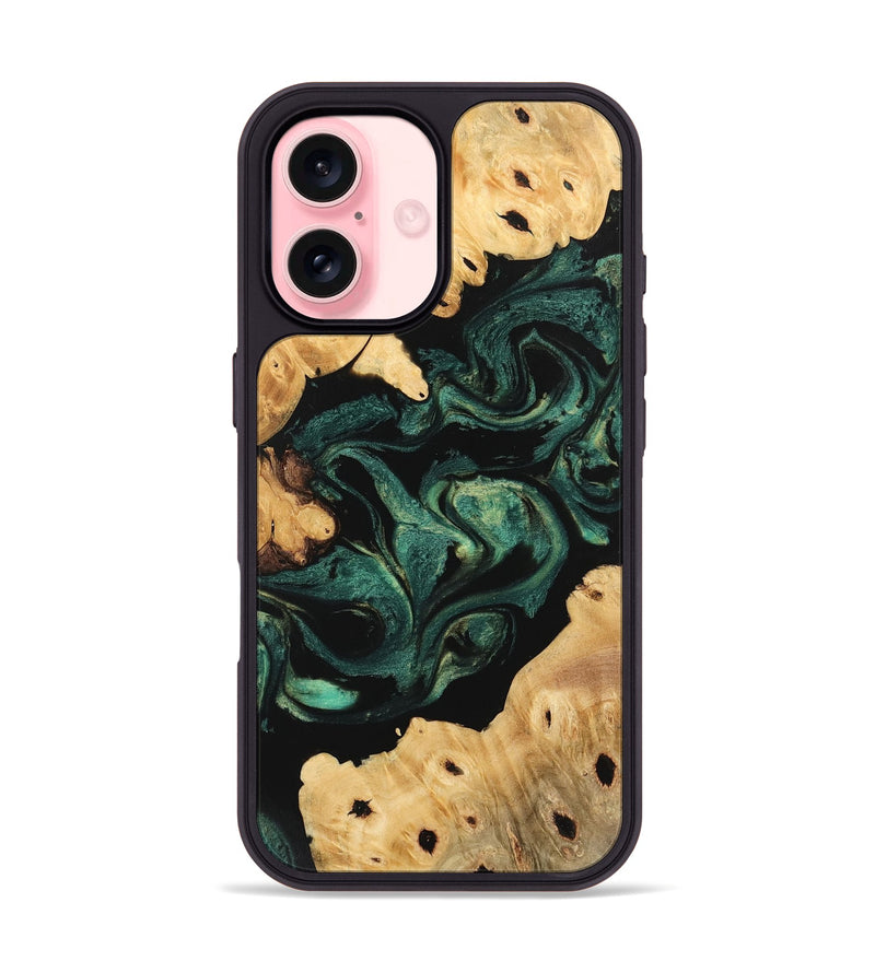 iPhone 16 Wood Phone Case - Hermon (Green, 746207)