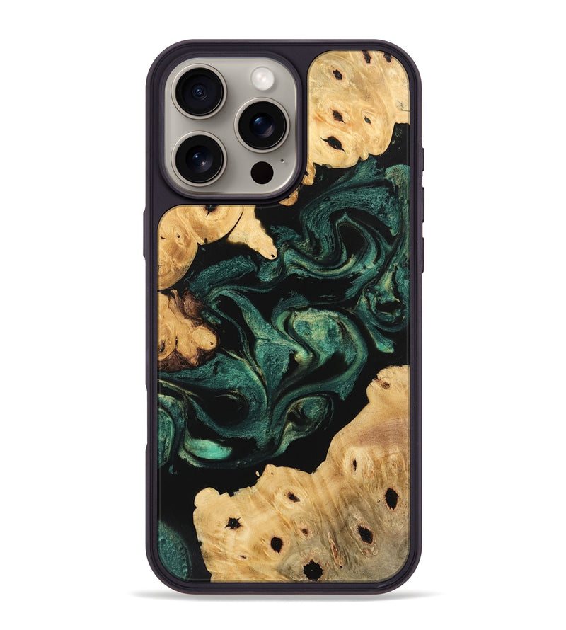 iPhone 16 Pro Max Wood Phone Case - Hermon (Green, 746207)