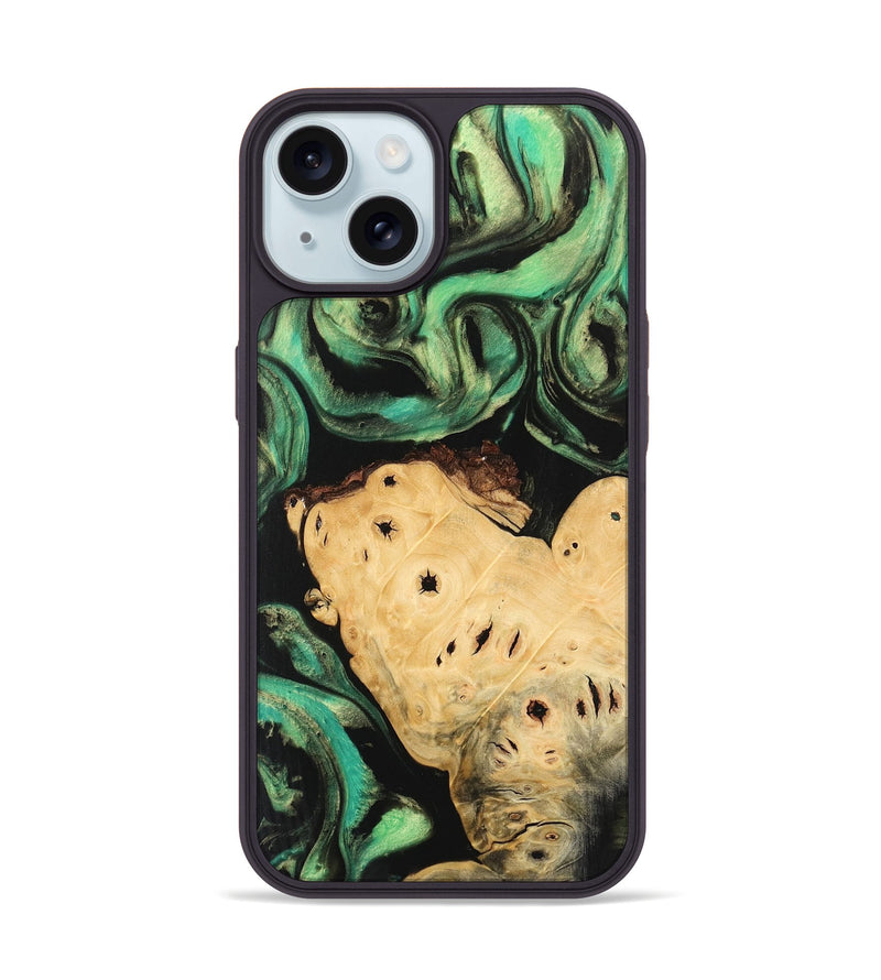 iPhone 15 Wood Phone Case - Harmoni (Green, 746208)