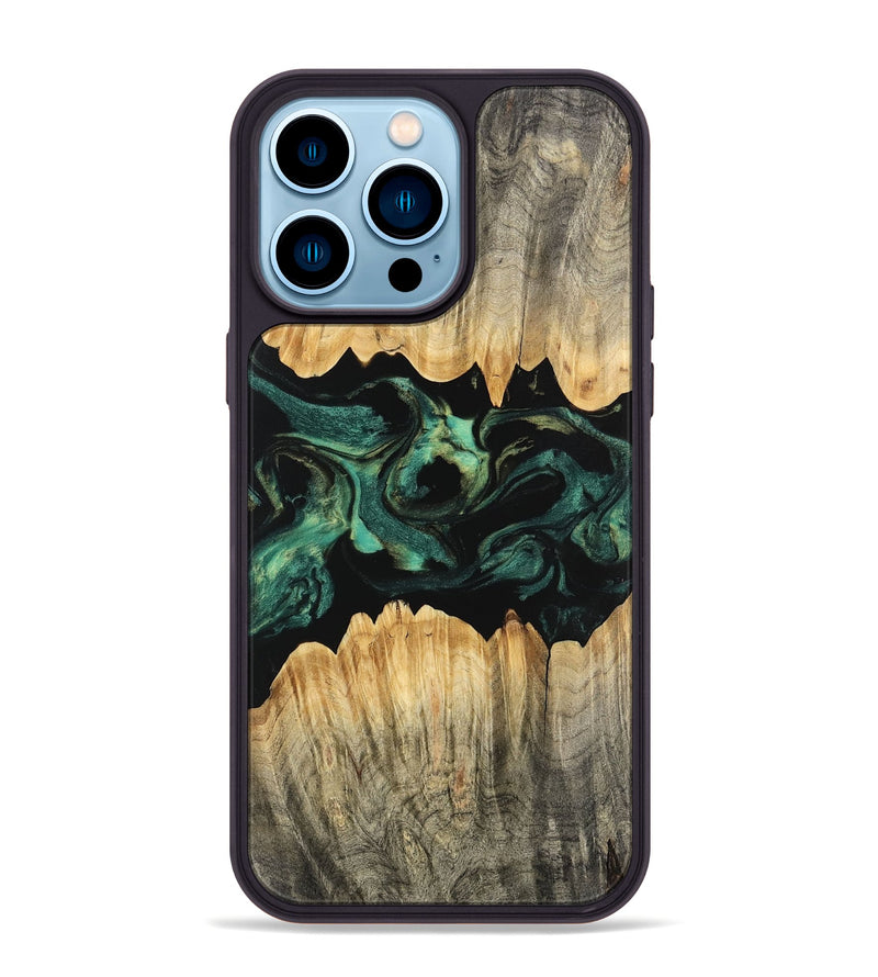 iPhone 14 Pro Max Wood Phone Case - Alivia (Green, 746209)