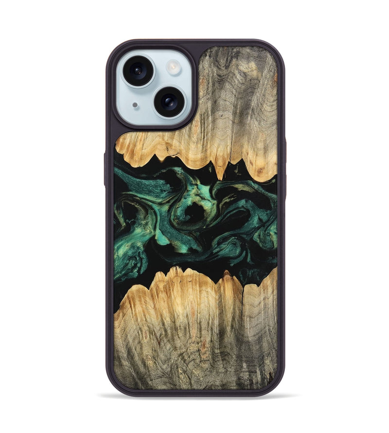 iPhone 15 Wood Phone Case - Alivia (Green, 746209)