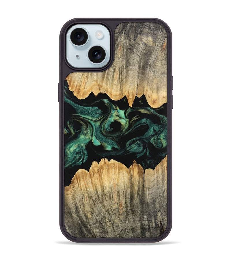 iPhone 15 Plus Wood Phone Case - Alivia (Green, 746209)