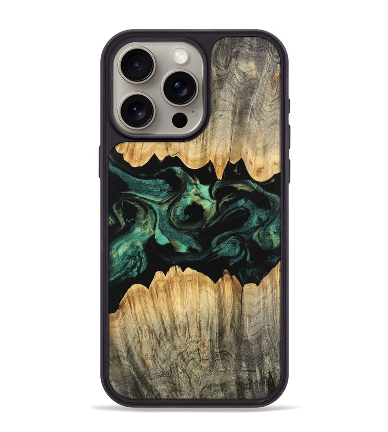 iPhone 15 Pro Max Wood Phone Case - Alivia (Green, 746209)