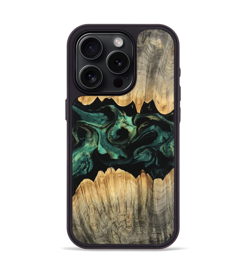 iPhone 15 Pro Wood Phone Case - Alivia (Green, 746209)