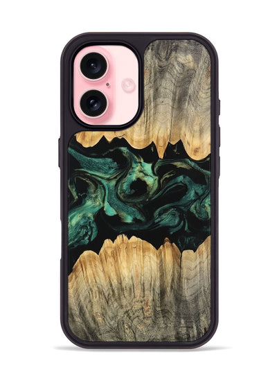 iPhone 16 Wood Phone Case - Alivia (Green, 746209)