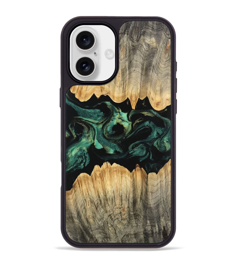 iPhone 16 Plus Wood Phone Case - Alivia (Green, 746209)