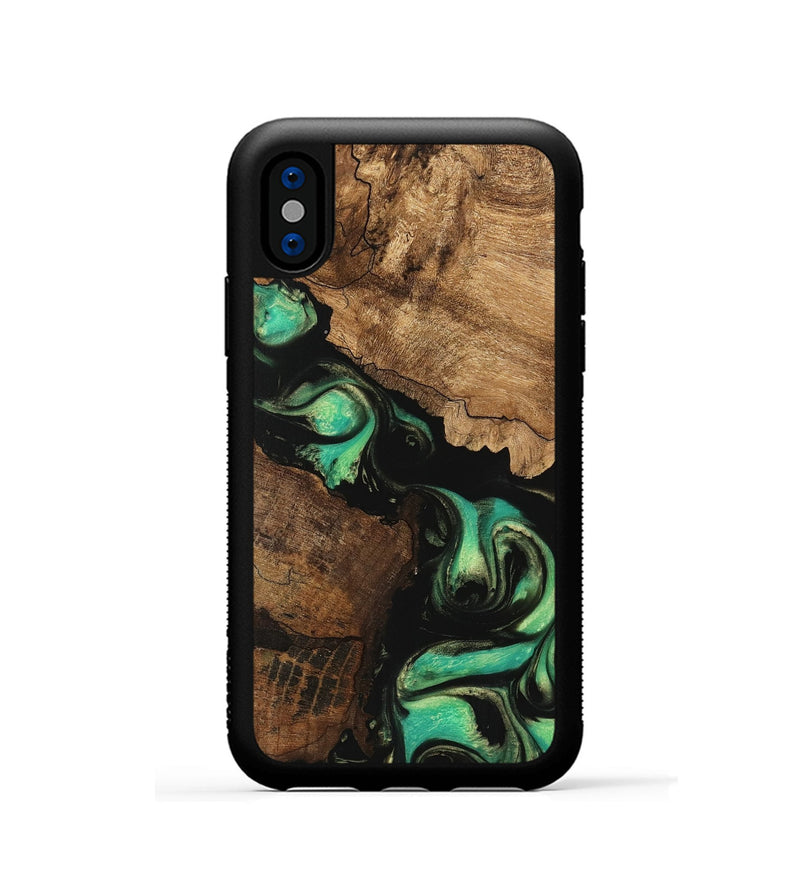 iPhone Xs Wood Phone Case - Knox (Green, 746211)