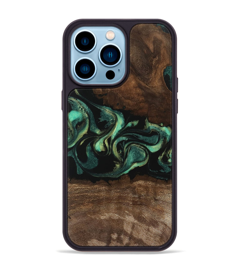 iPhone 14 Pro Max Wood Phone Case - Jaydin (Green, 746212)