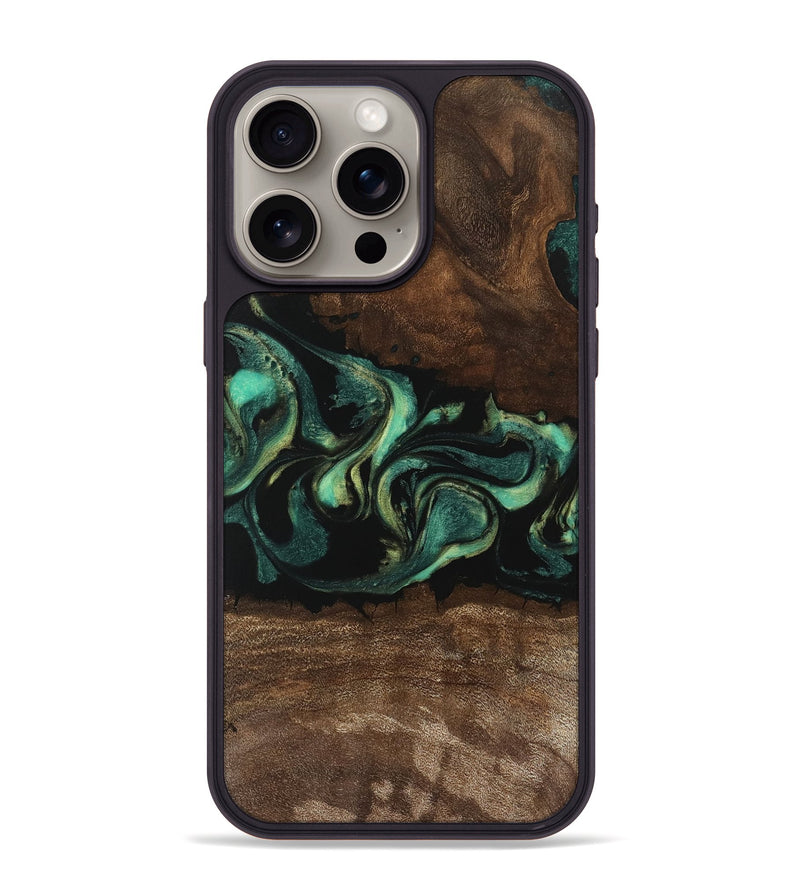 iPhone 15 Pro Max Wood Phone Case - Jaydin (Green, 746212)