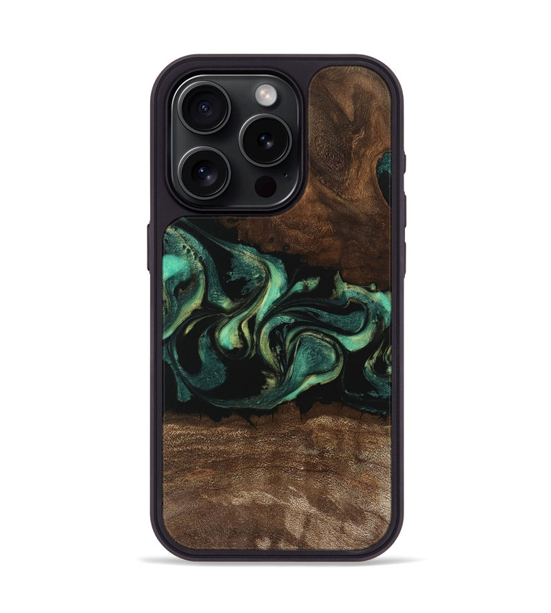 iPhone 15 Pro Wood Phone Case - Jaydin (Green, 746212)