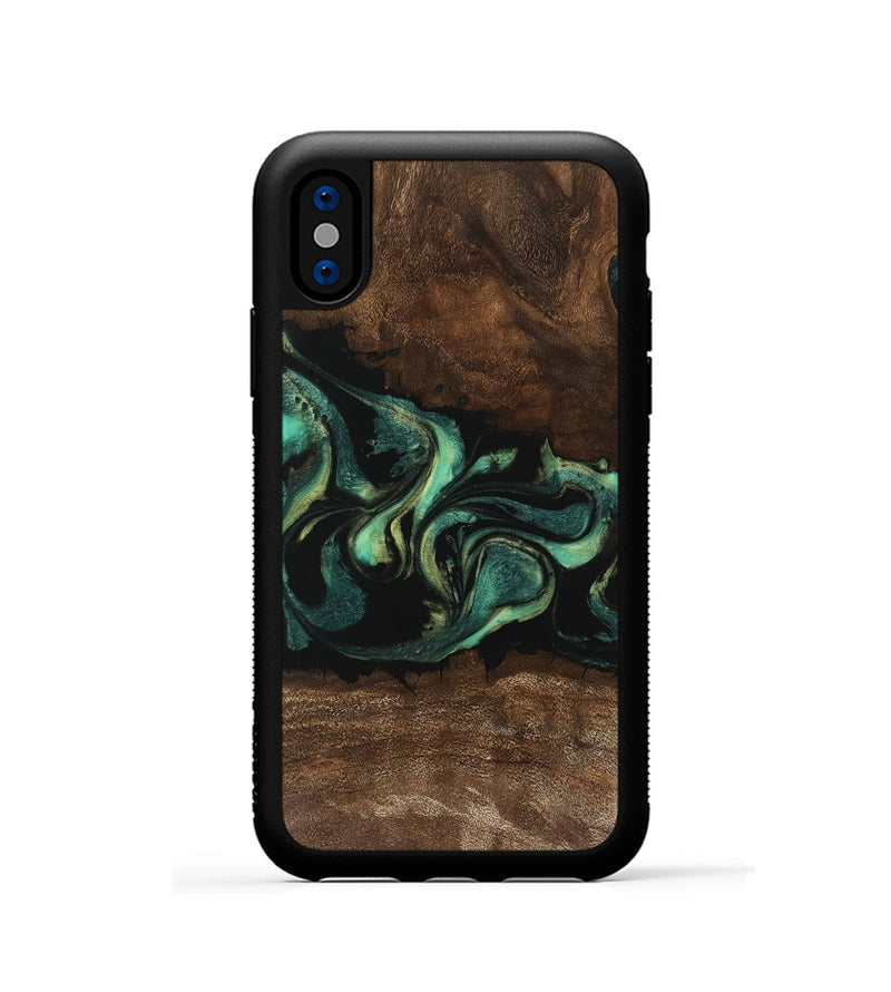 iPhone Xs Wood Phone Case - Jaydin (Green, 746212)