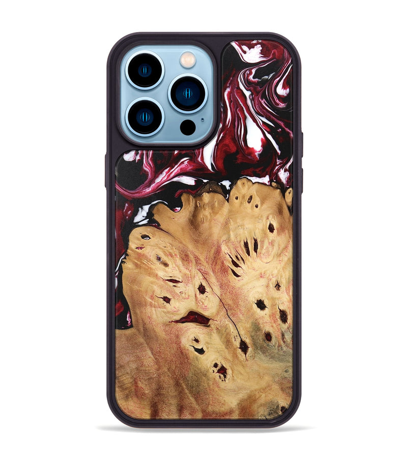 iPhone 14 Pro Max Wood Phone Case - Shante (Red, 746220)