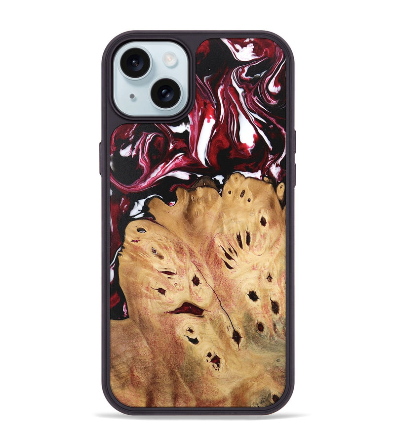 iPhone 15 Plus Wood Phone Case - Shante (Red, 746220)