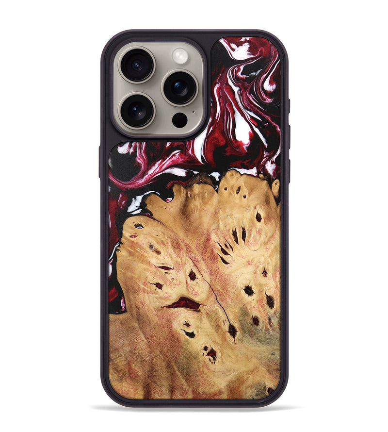 iPhone 15 Pro Max Wood Phone Case - Shante (Red, 746220)