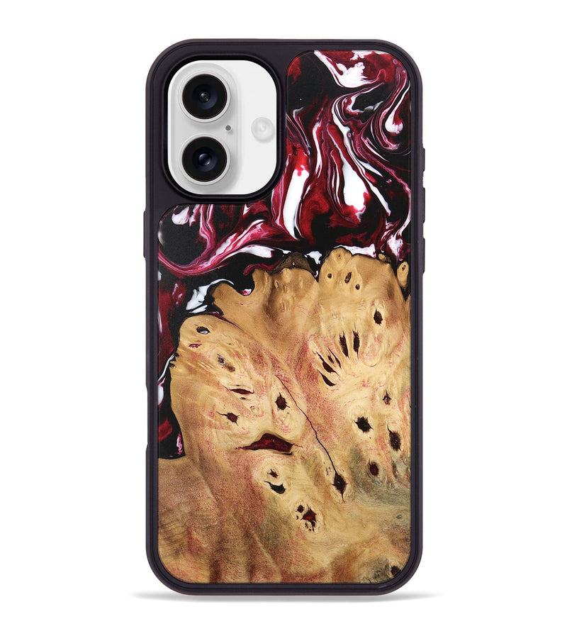 iPhone 16 Plus Wood Phone Case - Shante (Red, 746220)