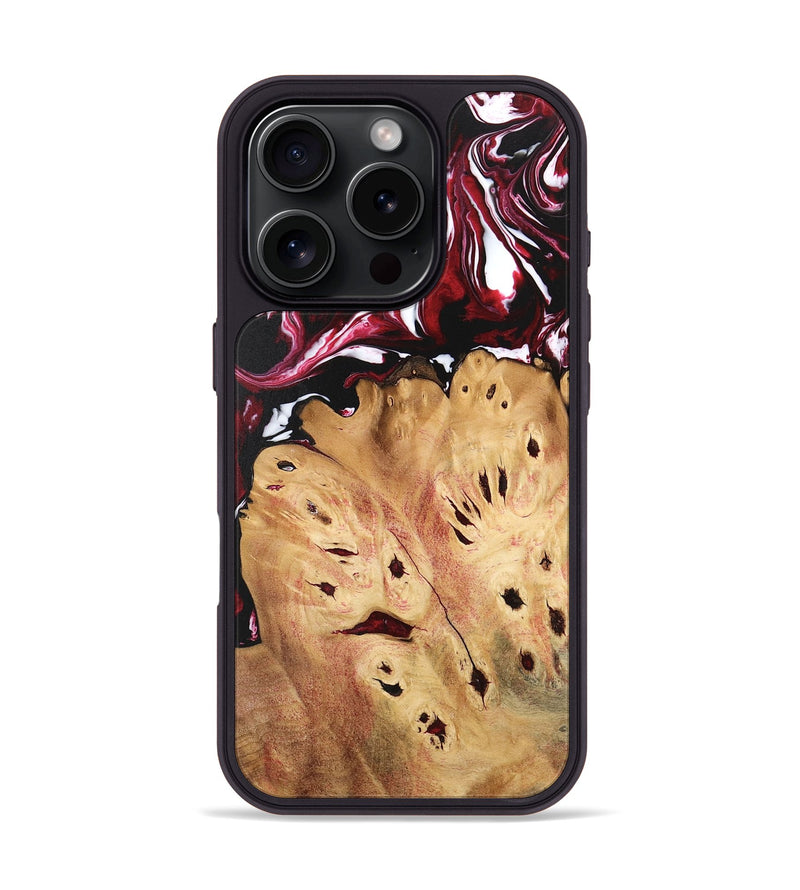 iPhone 16 Pro Wood Phone Case - Shante (Red, 746220)