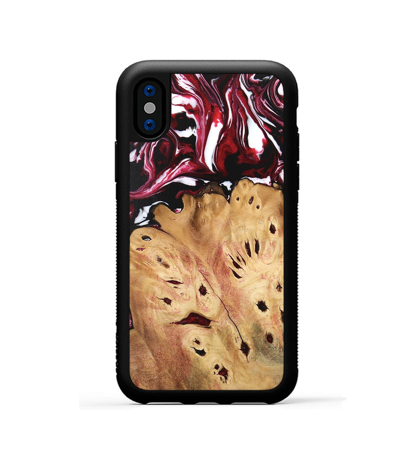 iPhone Xs Wood Phone Case - Shante (Red, 746220)