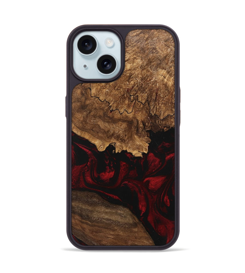 iPhone 15 Wood Phone Case - Felix (Red, 746221)