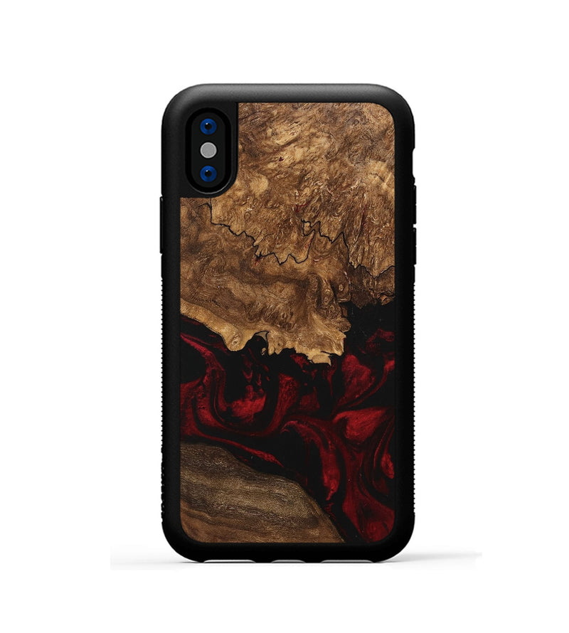 iPhone Xs Wood Phone Case - Felix (Red, 746221)