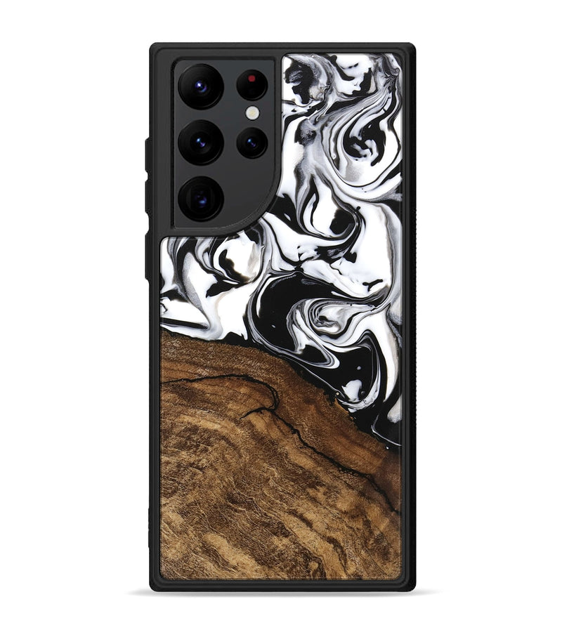 Galaxy S22 Ultra Wood Phone Case - Janelle (Black & White, 746225)