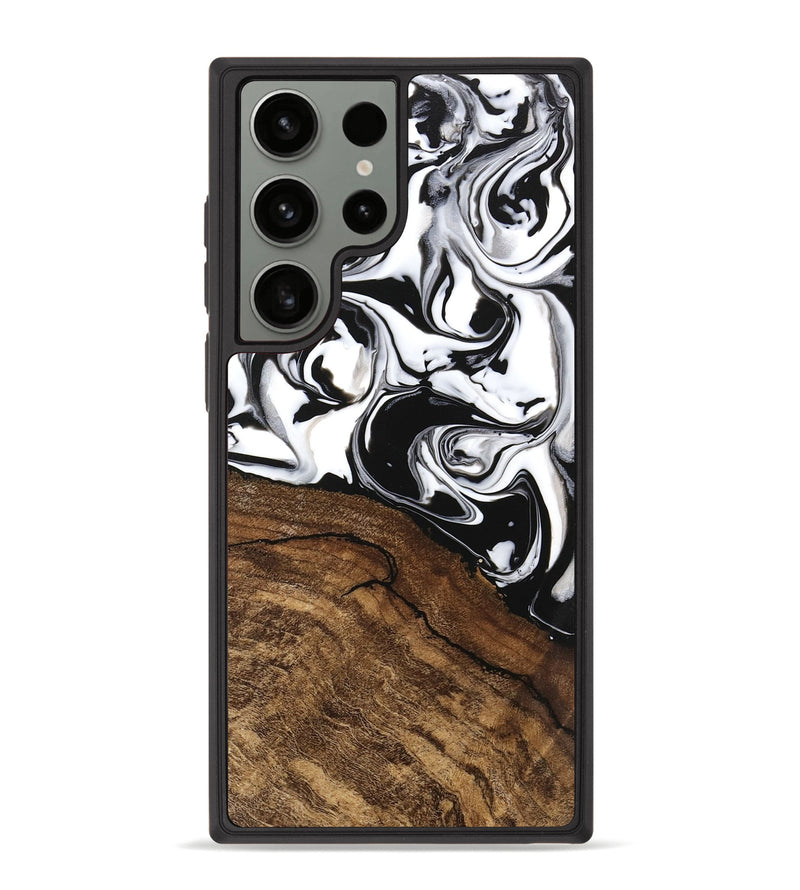 Galaxy S23 Ultra Wood Phone Case - Janelle (Black & White, 746225)