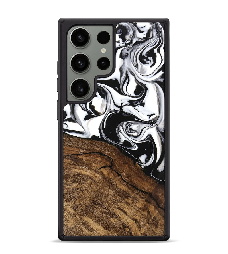 Galaxy S24 Ultra Wood Phone Case - Janelle (Black & White, 746225)