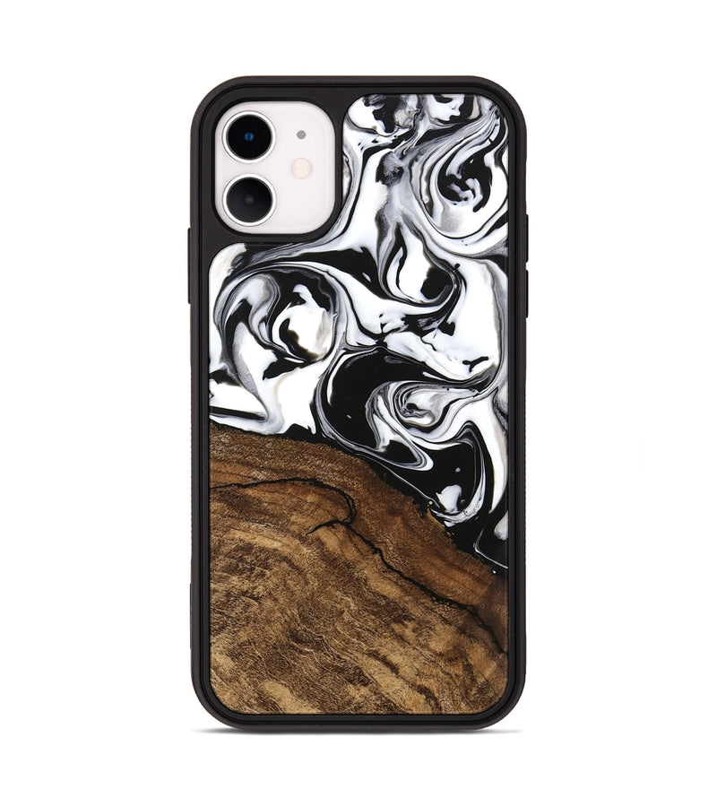 iPhone 11 Wood Phone Case - Janelle (Black & White, 746225)