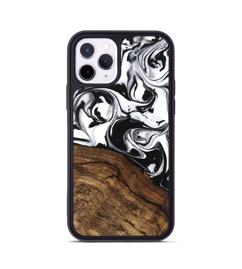 iPhone 11 Pro Wood Phone Case - Janelle (Black & White, 746225)