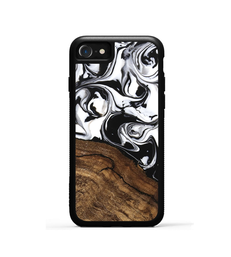 iPhone SE Wood Phone Case - Janelle (Black & White, 746225)