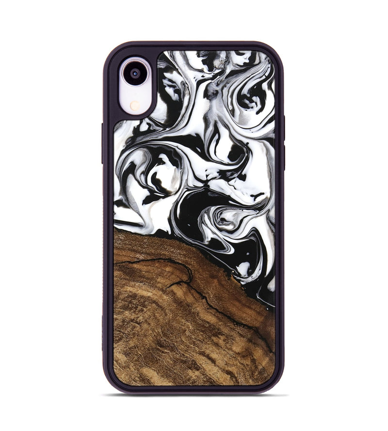 iPhone Xr Wood Phone Case - Janelle (Black & White, 746225)