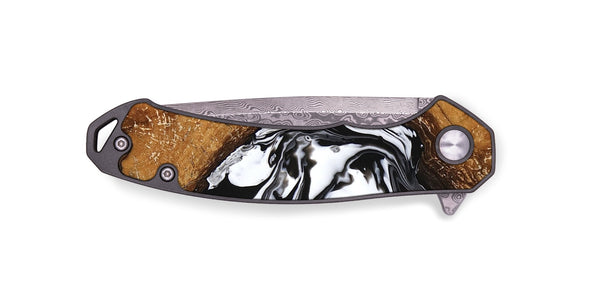 EDC Wood Pocket Knife - Haylie (Black & White, 746229)