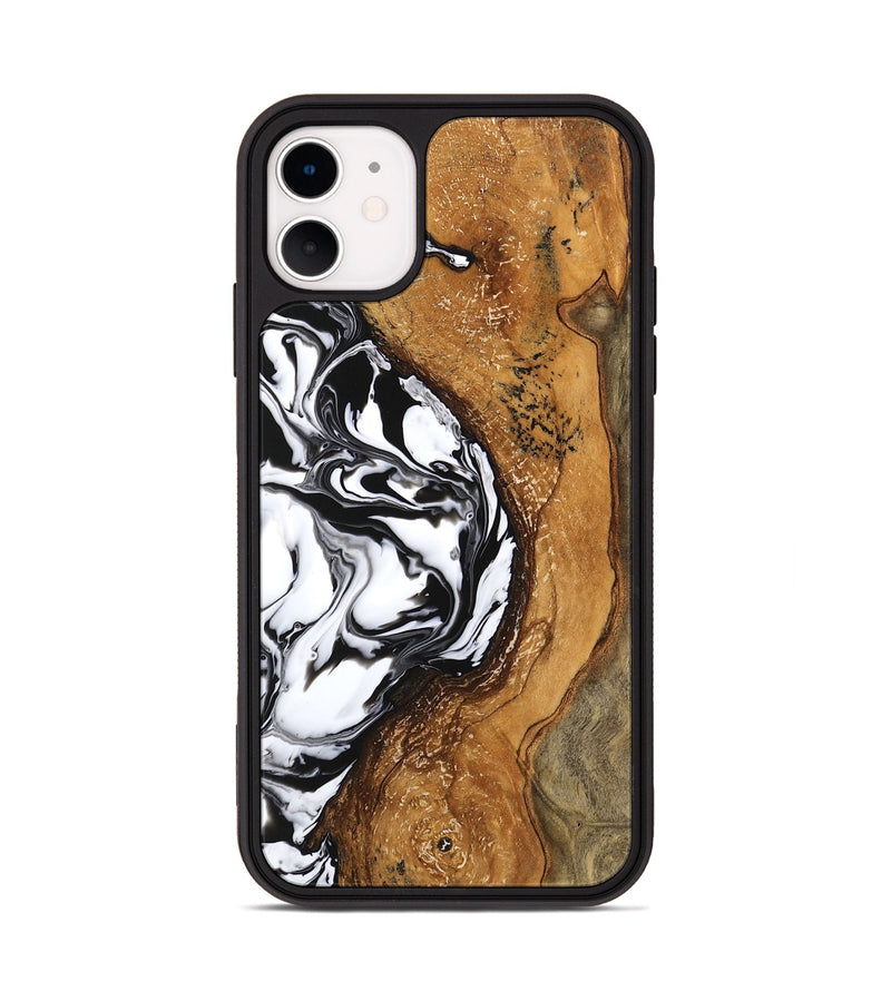 iPhone 11 Wood Phone Case - Haylie (Black & White, 746229)