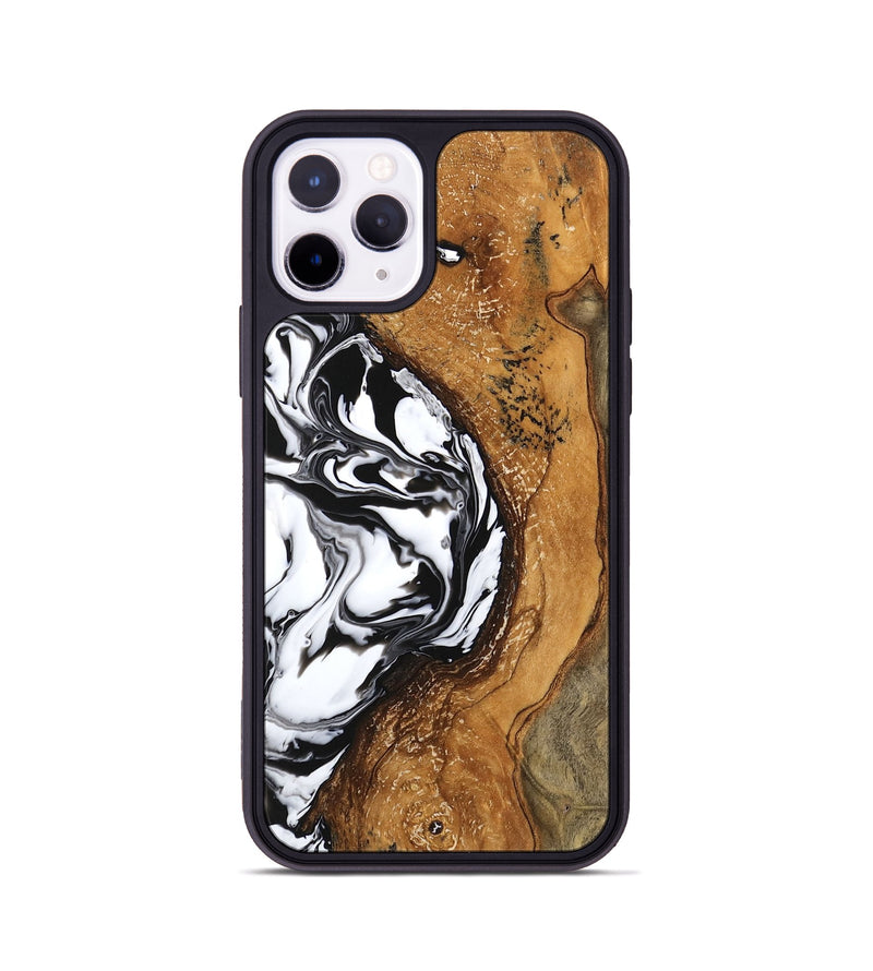 iPhone 11 Pro Wood Phone Case - Haylie (Black & White, 746229)