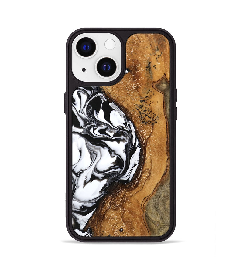 iPhone 13 Wood Phone Case - Haylie (Black & White, 746229)