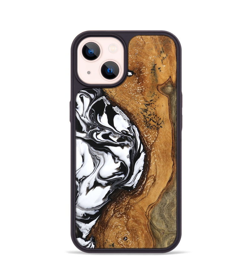 iPhone 14 Wood Phone Case - Haylie (Black & White, 746229)