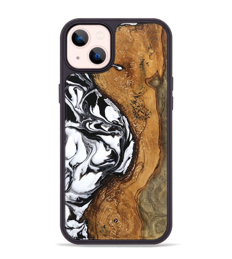 iPhone 14 Plus Wood Phone Case - Haylie (Black & White, 746229)