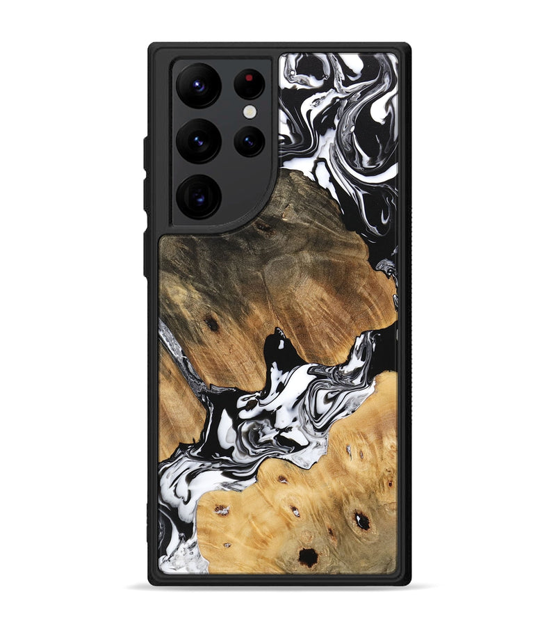 Galaxy S22 Ultra Wood Phone Case - Maegan (Black & White, 746231)