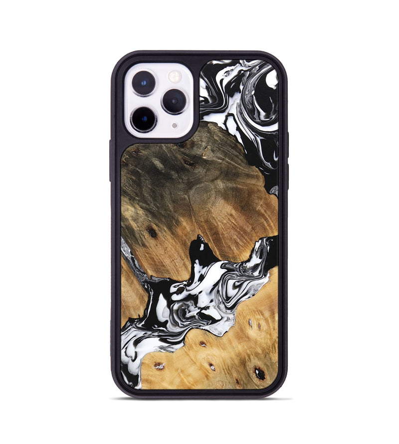 iPhone 11 Pro Wood Phone Case - Maegan (Black & White, 746231)