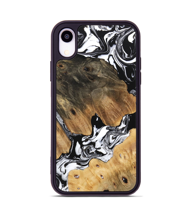 iPhone Xr Wood Phone Case - Maegan (Black & White, 746231)