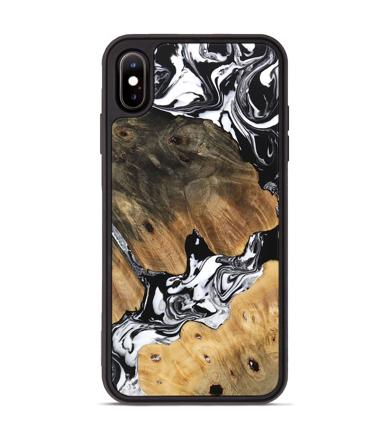 iPhone Xs Max Wood Phone Case - Maegan (Black & White, 746231)