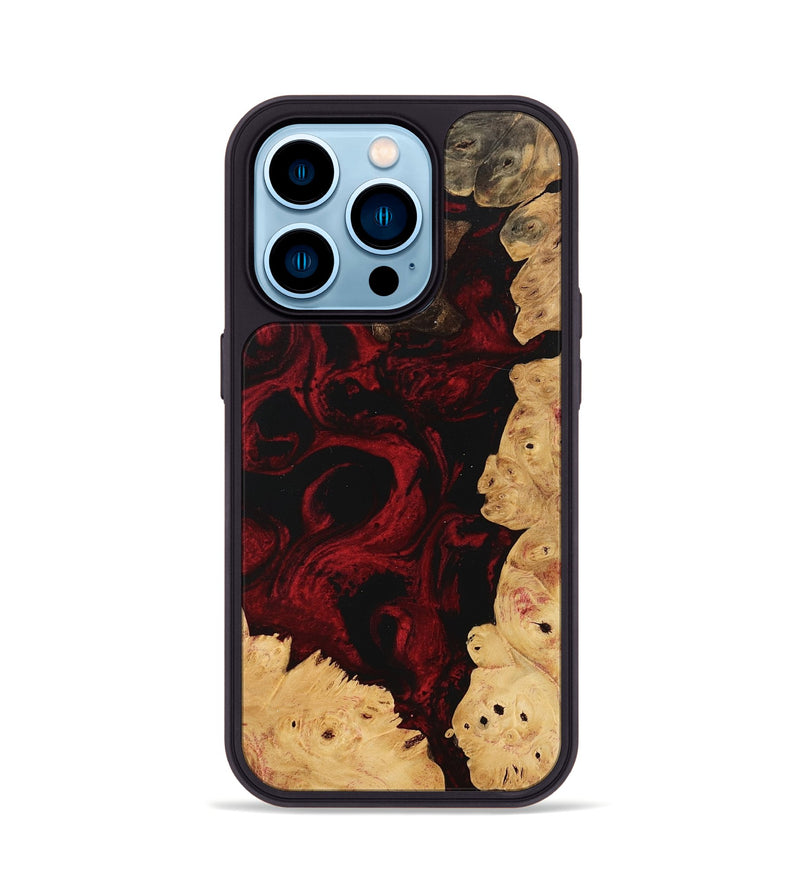 iPhone 14 Pro Wood Phone Case - Wells (Red, 746234)