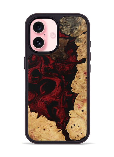 iPhone 16 Wood Phone Case - Wells (Red, 746234)