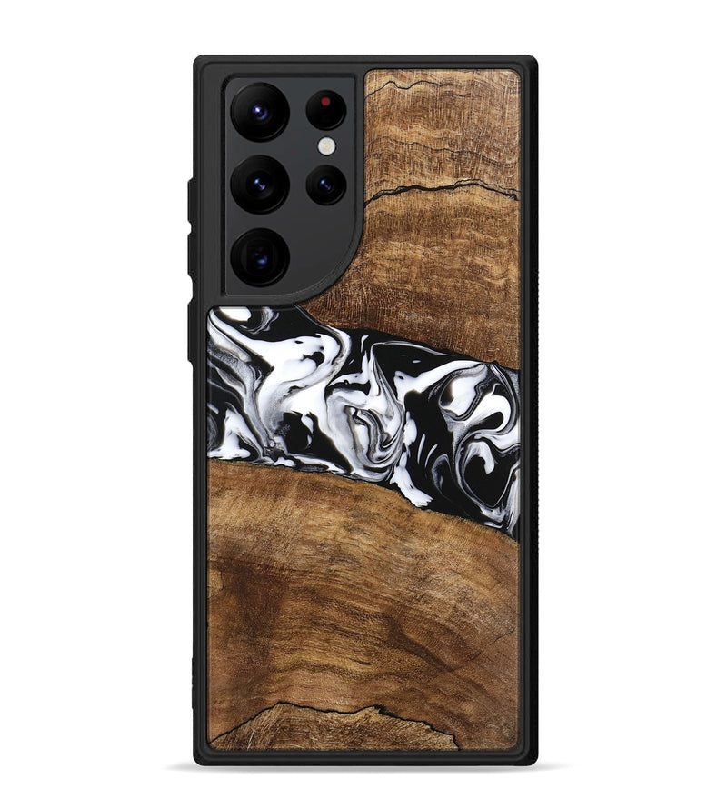 Galaxy S22 Ultra Wood Phone Case - Lisha (Black & White, 746236)