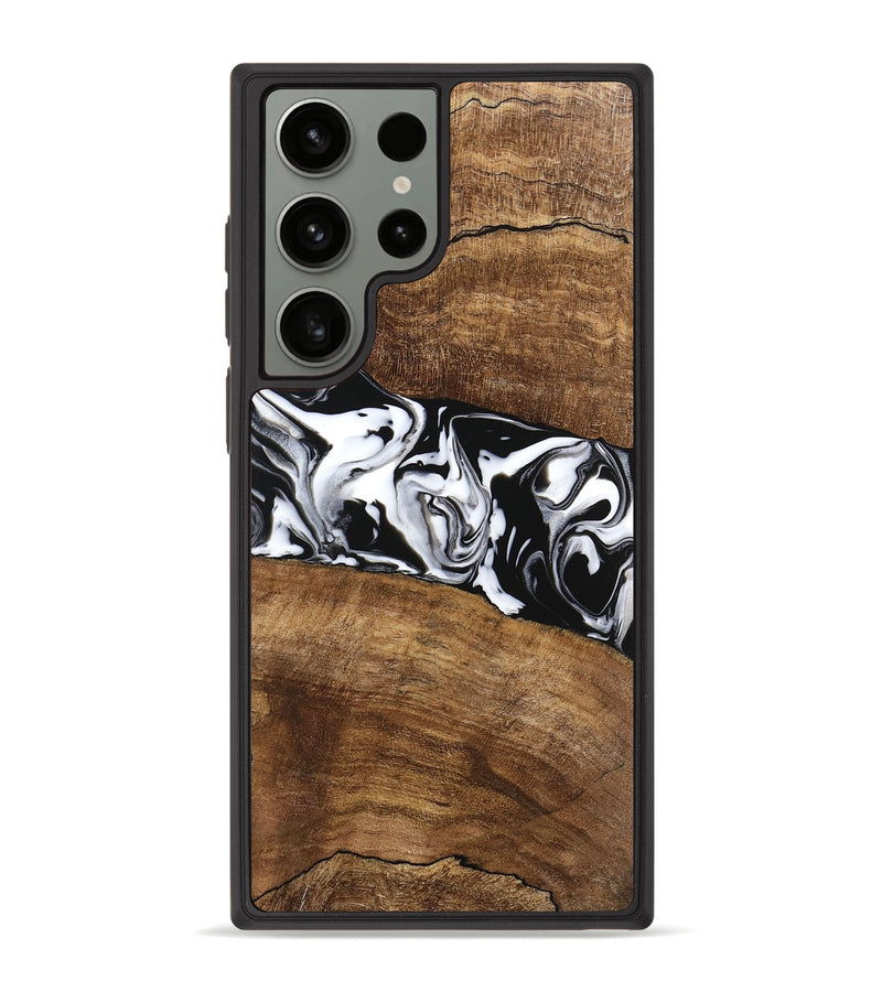 Galaxy S23 Ultra Wood Phone Case - Lisha (Black & White, 746236)