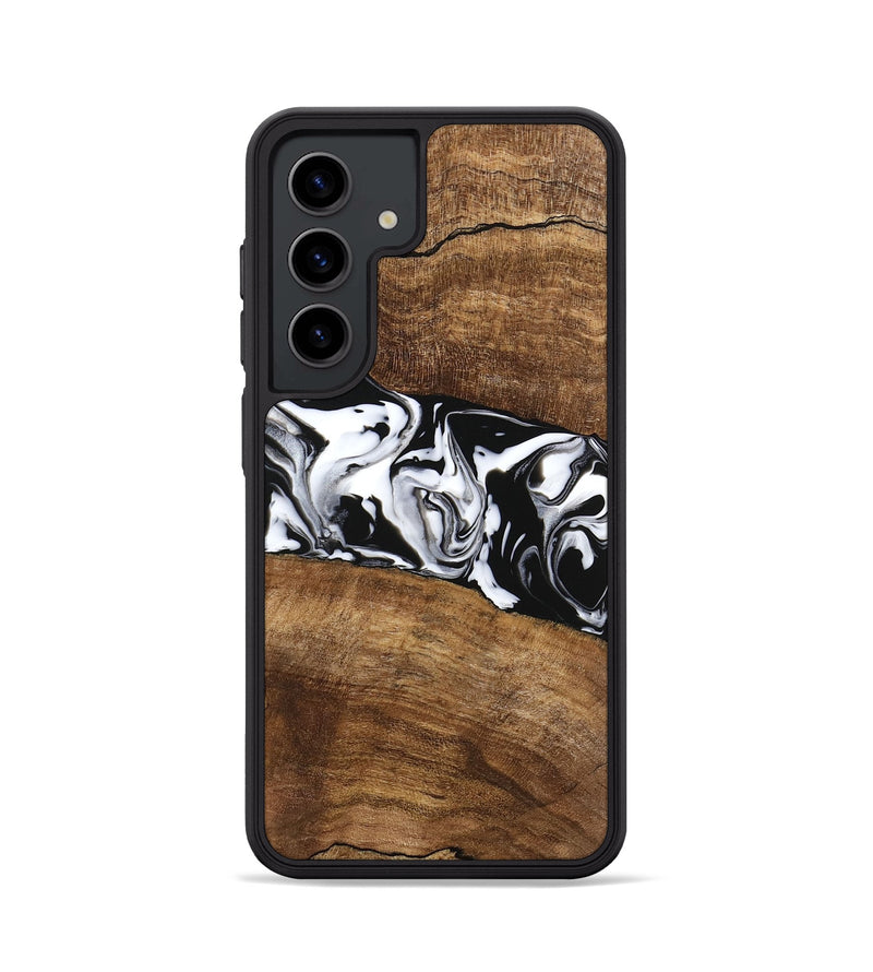 Galaxy S24 Wood Phone Case - Lisha (Black & White, 746236)