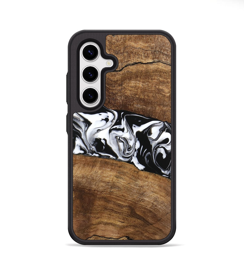 Galaxy S25 Wood Phone Case - Lisha (Black & White, 746236)